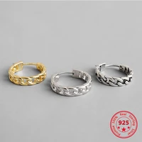 minimalist genuine 925 sterling silver earrings vintage chain gold silver woman fashion jewelry earrings gift