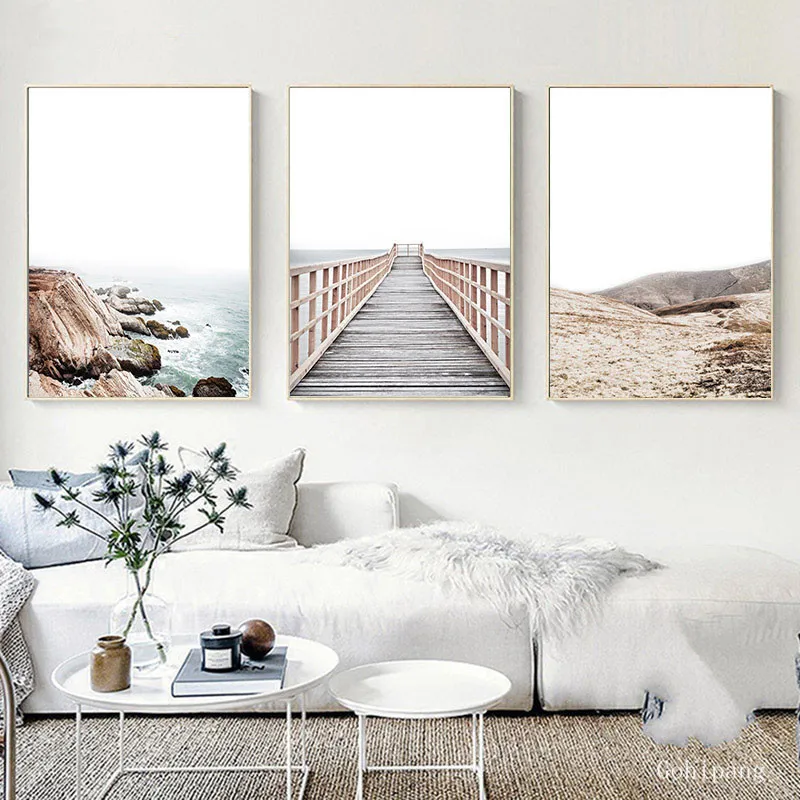 Скандинавский пейзаж постер скандинавский декор холст Художественная печать