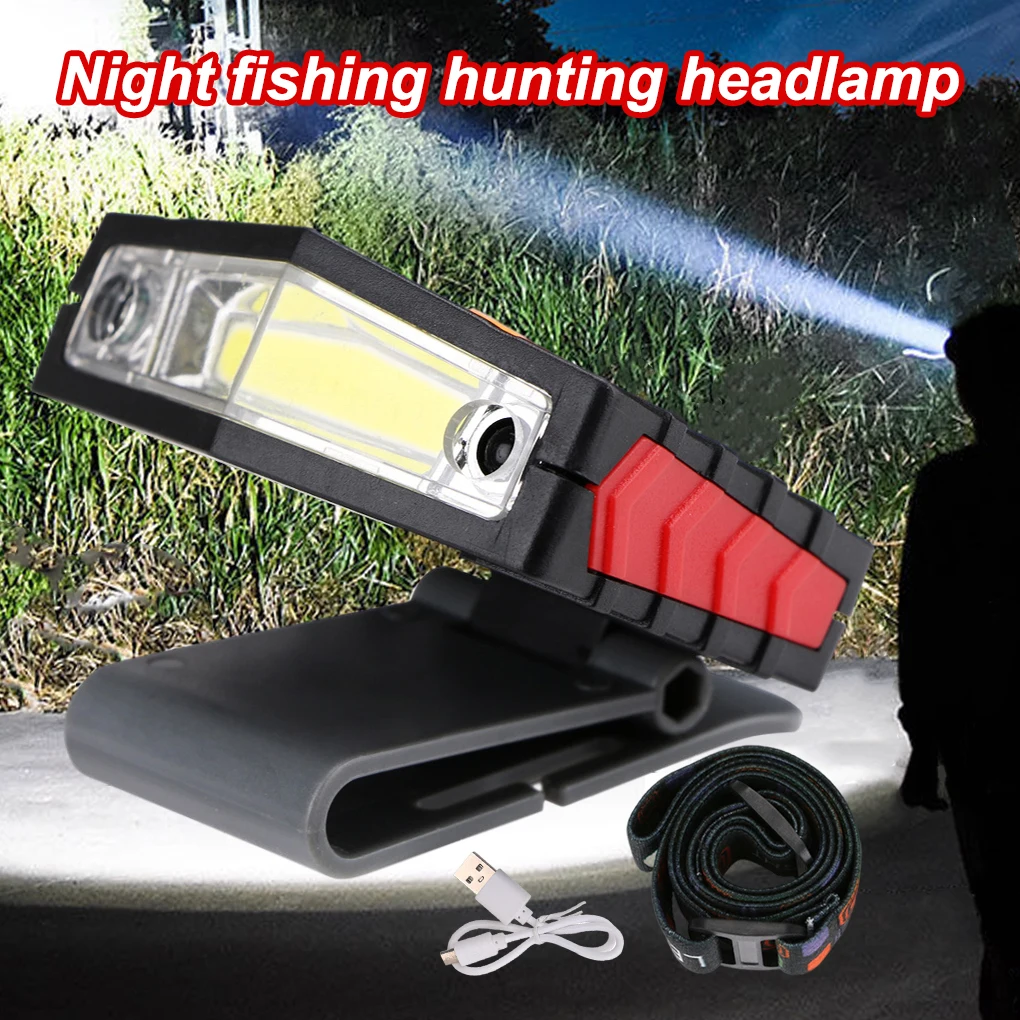 

Портативный налобный фонарь с клипсой, Ручной Индукционный Головной фонарь для кемпинга, походов, путешествий, 2 режима, уличные принадлежн...