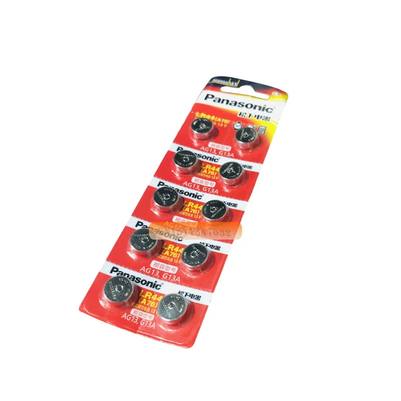 50 шт/5 упаковок PANASONIC LR44 A76 AG13 0% Hg SR1154 357 LR 44 1,5 V батареи для калькулятора 0% Hg
