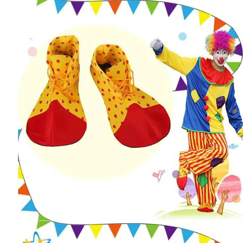 Пара туфель для клоуна среднего размера Обувь в горошек костюма на Хэллоуин