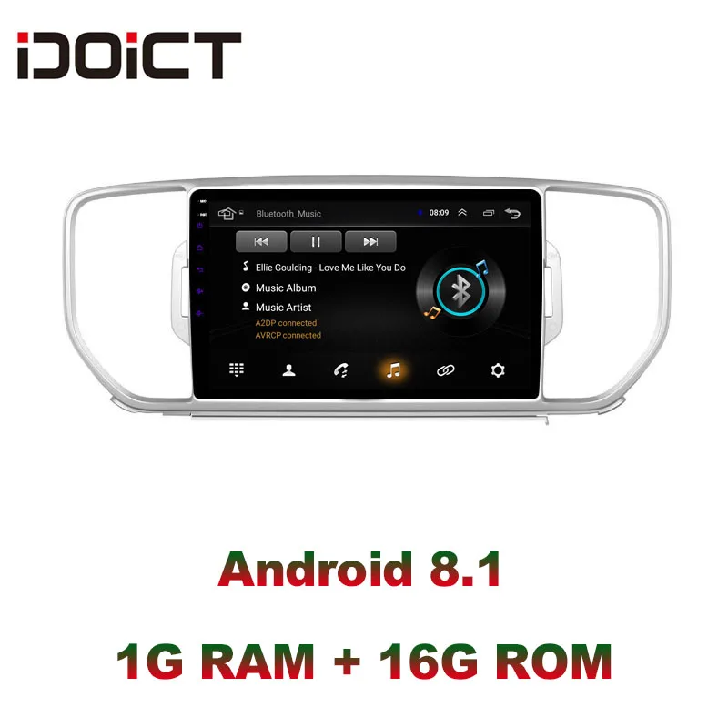

IDOICT Android 8,1 автомобильный DVD плеер GPS навигация Мультимедиа для KIA Sportage kx5 радио 2016 2017 стерео wifi bluetooth