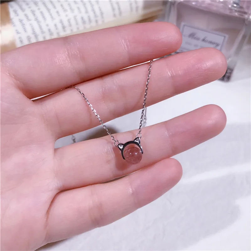 Женский браслет с клубничкой и кристаллом Trusta однотонный из 100% стерлингового