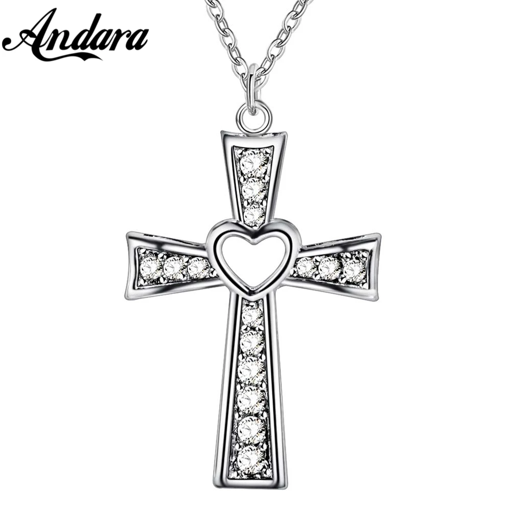 Крест кристалл кулон 925 серебро ожерелье женское ожерелье Женская Модная бижутерия подарок