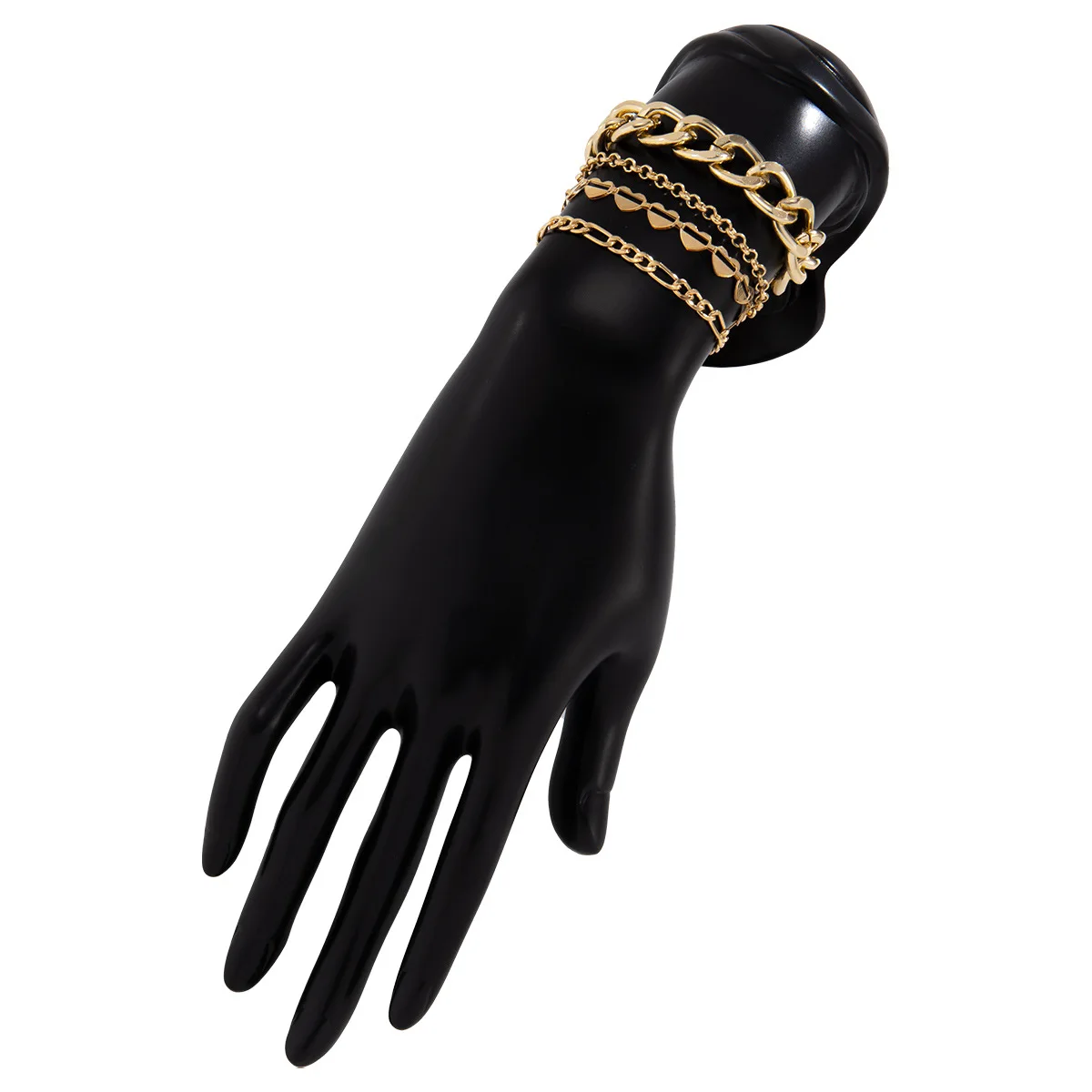 

4 Pcs/set Vintage Gold Color Bracelets Set Cuban Chains Charm Accessories Bangles For Women Fashion Personalized Jewelry Gift