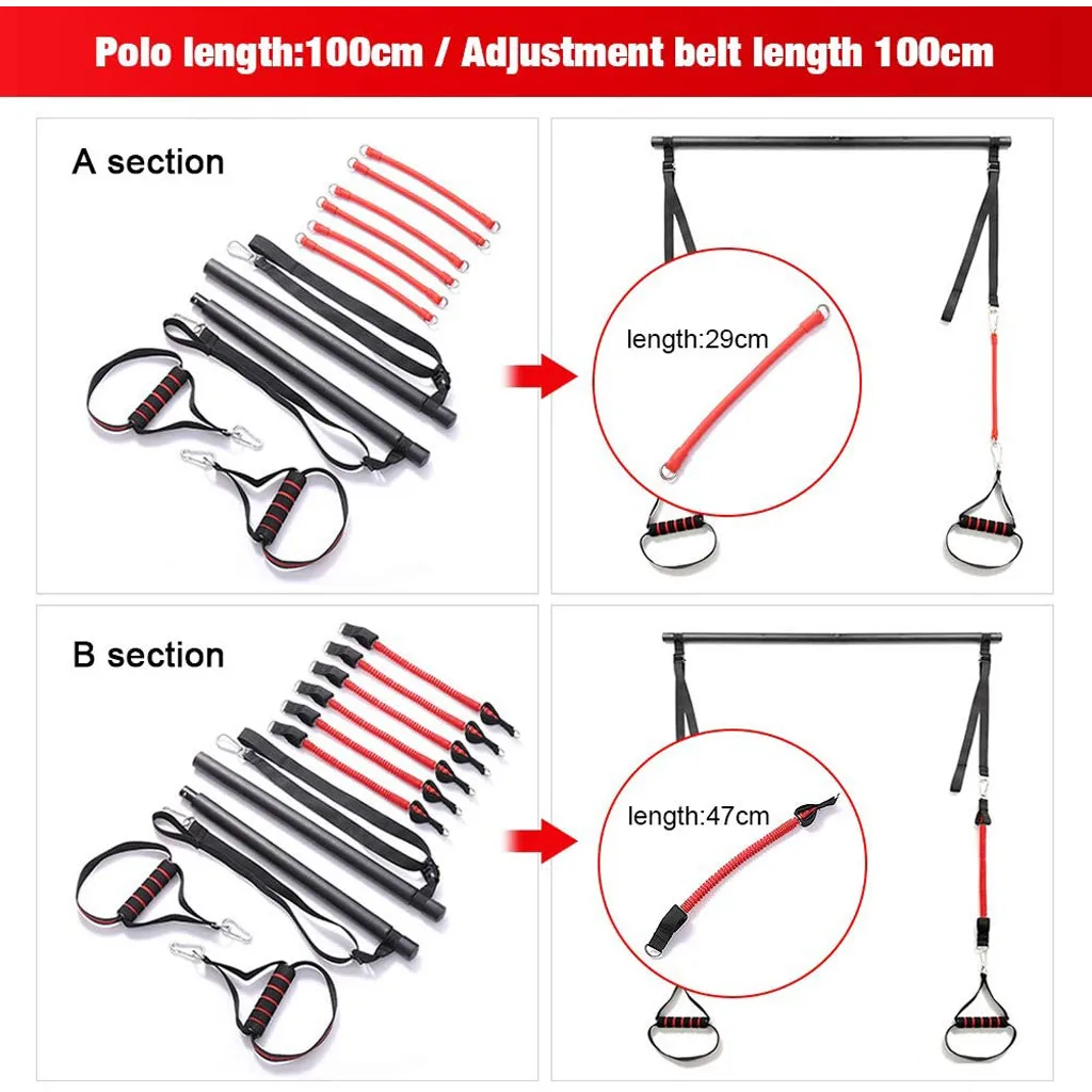 

Fast delivery Sporting goods Portable Home Gym Pilates Bar System Full Body Workout Equipment Training Kit Fitness exercise#4