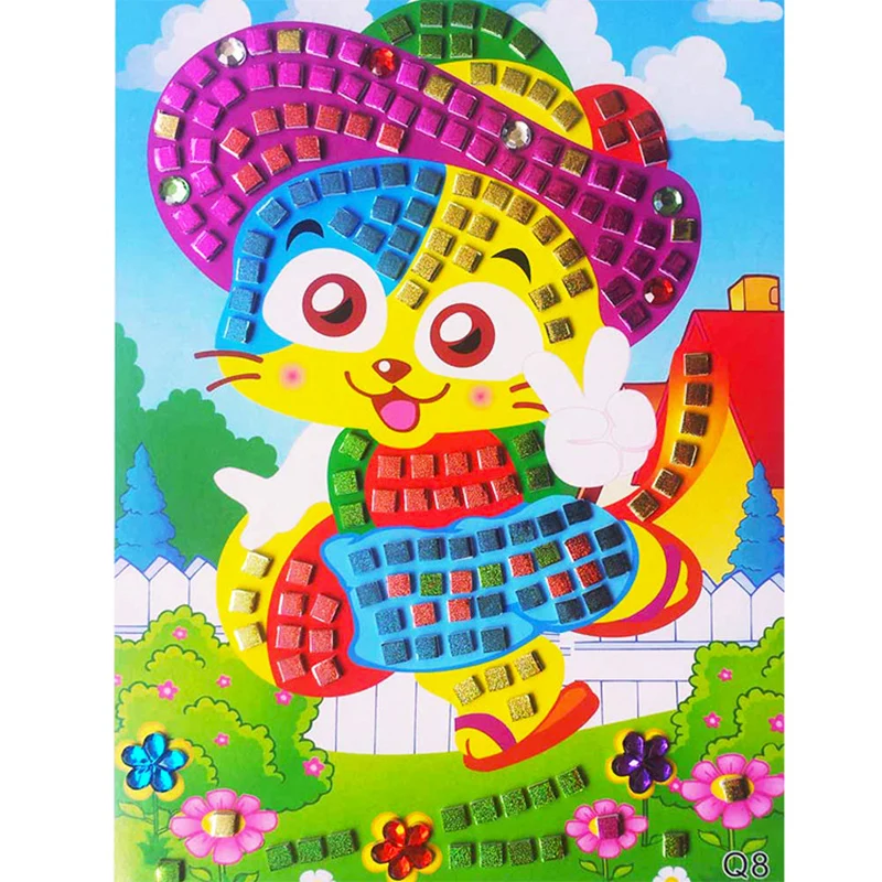 

5PC crafts kids children's toys Diamond Sticker Puzzle kindergarten Material diy crafts kids toys for girls toys for children 04