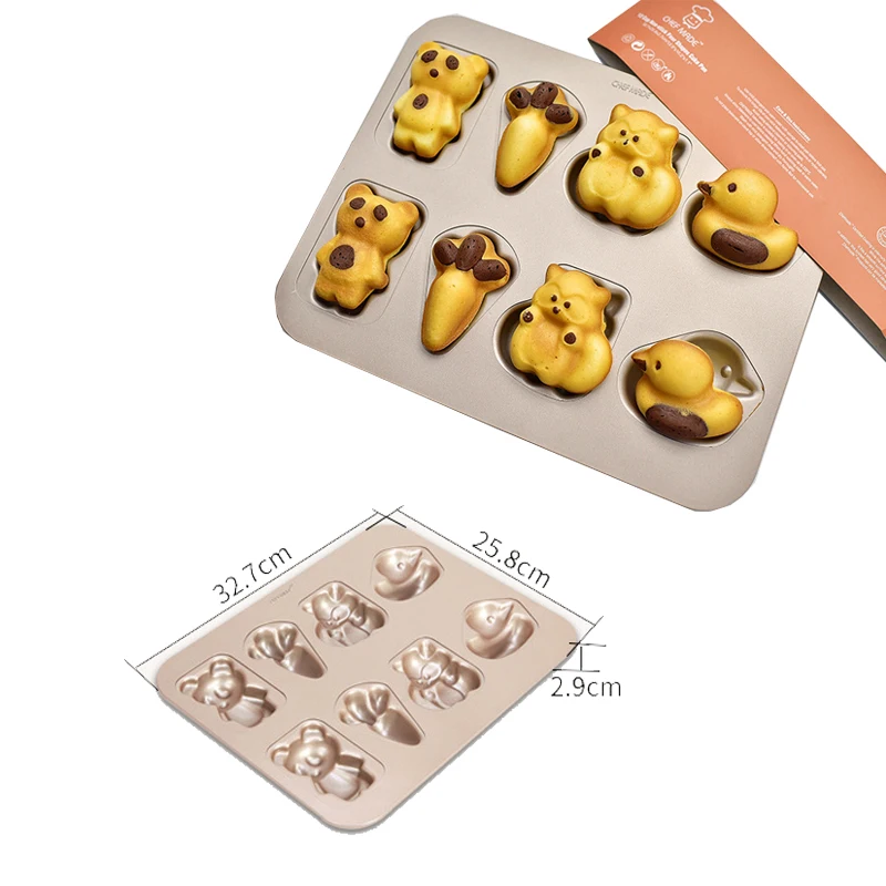

Cartoon Cake Mold Baby Favorite Kitchen Supplies 8-Cavity Non-Stick Pet-Shaped Loaf Pan Animal Bread Tray Oven Baking Pans