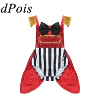 dpois baby girl circus fancy dress ringmaster cosplay costume kids fantasy carnival role playing shiny sequins bow romper outfit