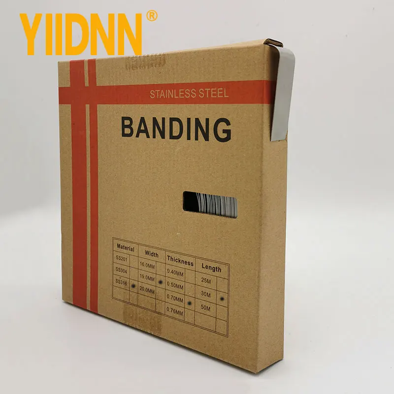 

Облицовка или обвязка из нержавеющей стали 316, ширина 3/4 дюйма X Толщина 0,028 дюйма, рулон 100 футов, 19 мм X 0,7 мм X 30 м