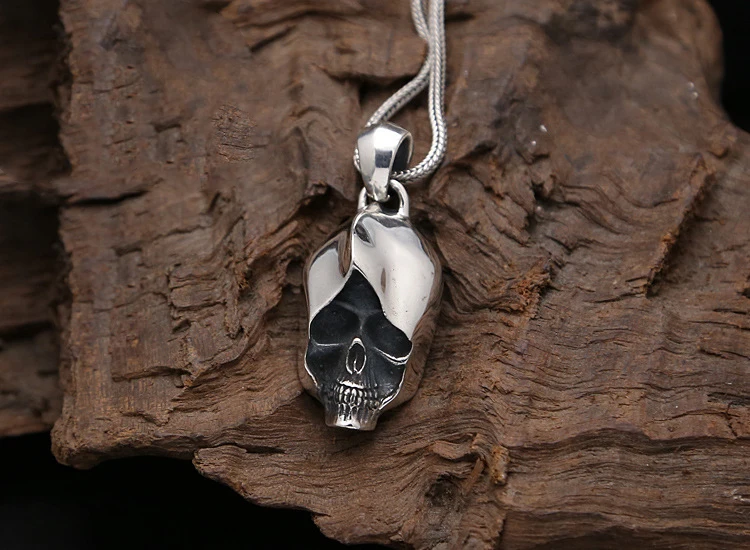 925 Sterling Silver color Skull Pendant Vintage 925Thai Skeleton Key pendant Fit Original Necklace DIY Jewelry Gift | Украшения и