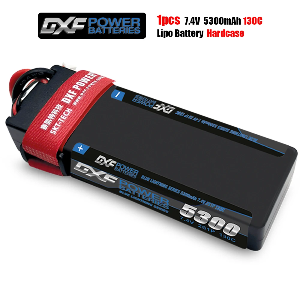 DXF-bater&iacute;a Lipo 2S 3S 4S, 7,4 V, 11,1 V, 14,8 V, 5300mah, 130C, carcasa dura, escala 1/10, para TRXXX Slash 4x4 RC-5