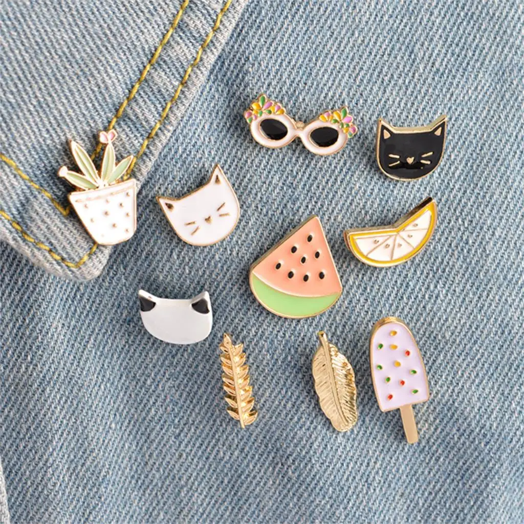 Интересные комбинированный штифт Броши с эмалью значки милые подарки для друзей