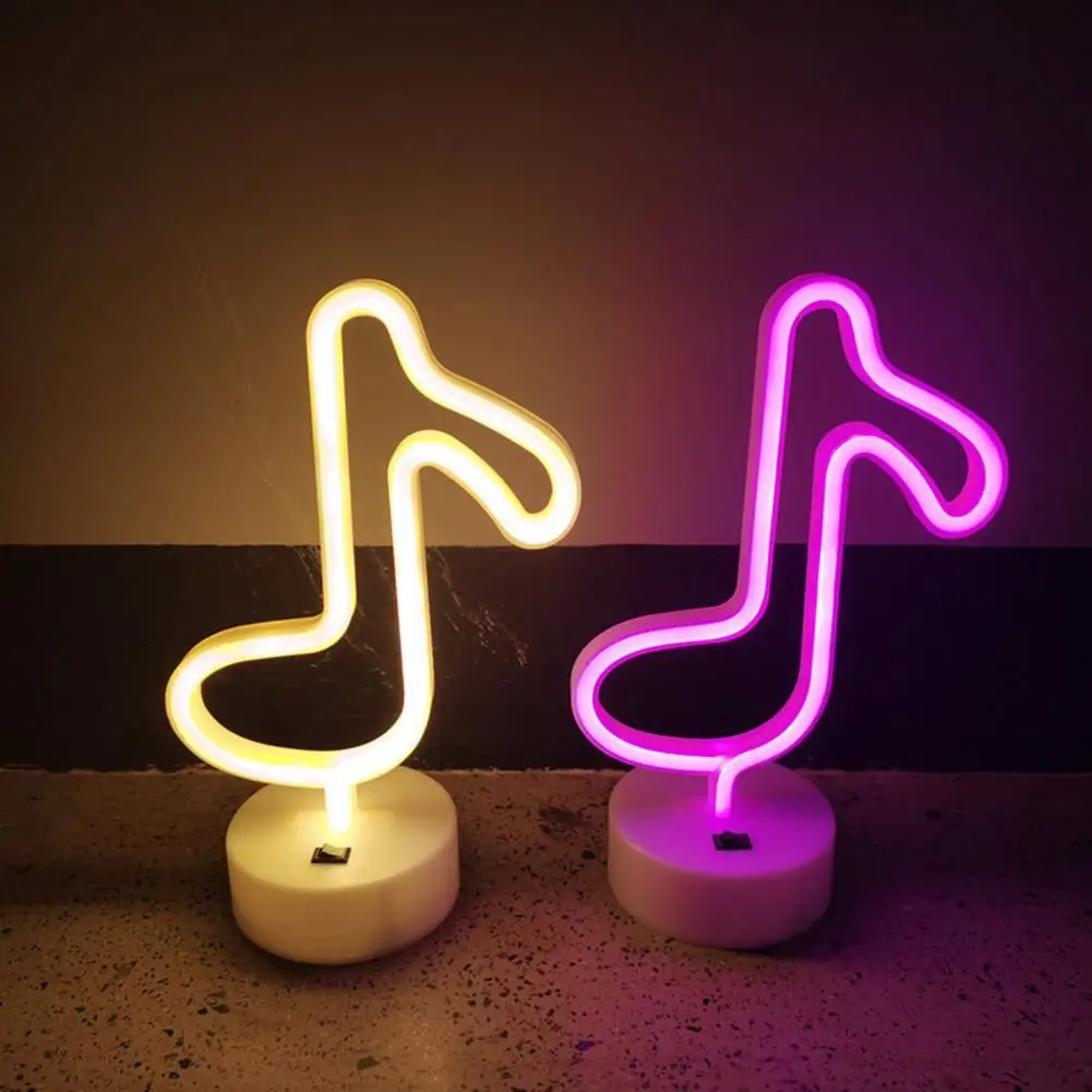 

with Base Practical Note Shape Neon Sign Lamp Gift LED Neon Light Reusable for Wedding
