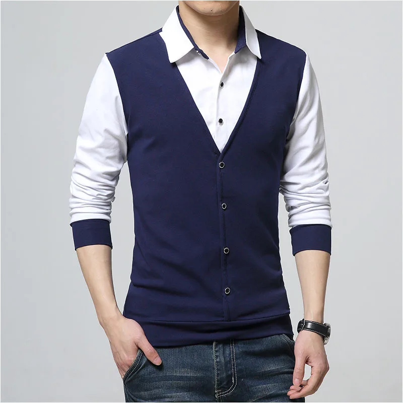 

High Quality Men's Autumn New Large Size Lapel Slim Fitness Korean Fashion Trend Business Casual Long Sleeve Solid Color Shirt
