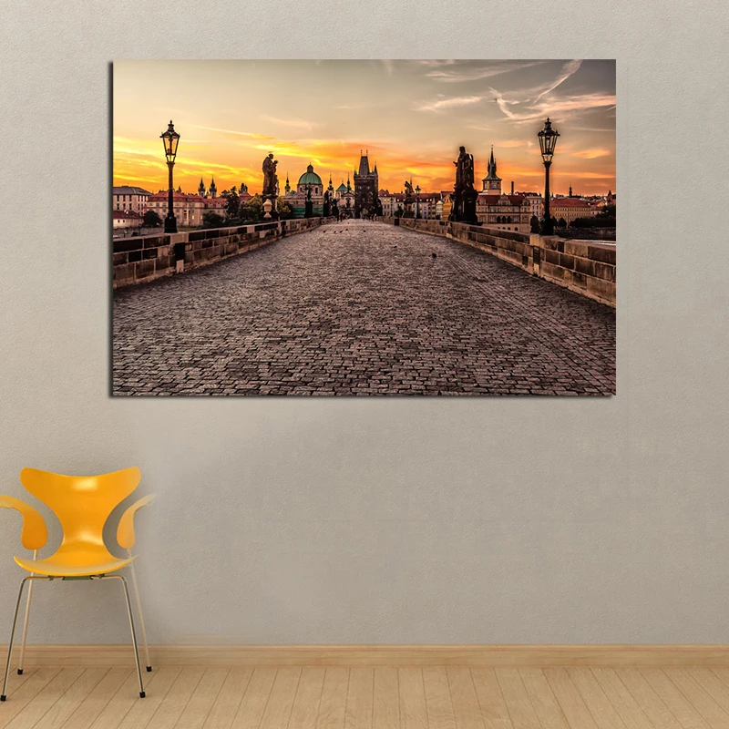 Прага Восход природы пейзаж холст картина Печать Гостиная Украшение дома