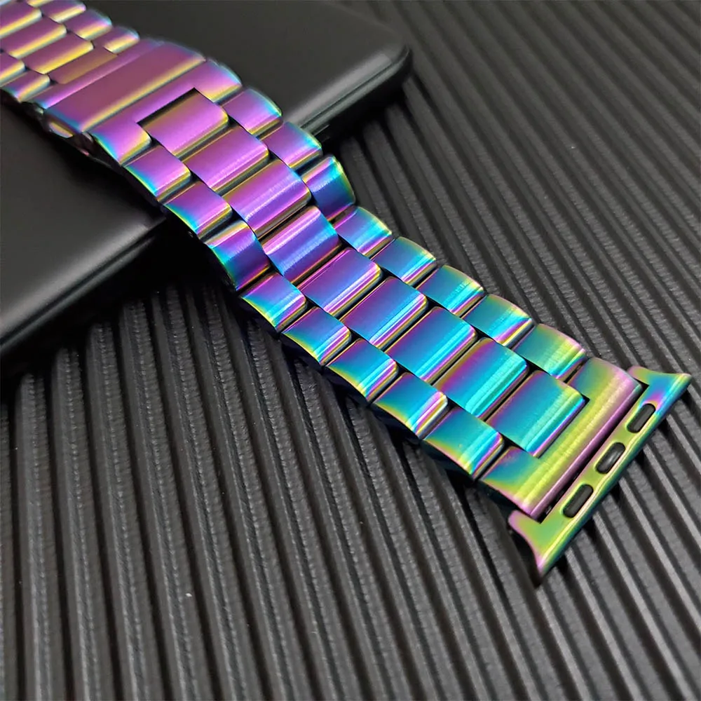 Multi Классический металлический ремешок из нержавеющей стали для Apple Watch 5 44 мм 40 мм 38 мм 42 мм соединяющий ремешок браслета для IWatch Series 1 2 3 4 - Band Color: Multi
