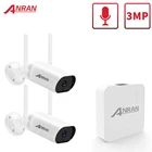 ANRAN 3MP Wifi Система камер наблюдения P2P Беспроводная камера безопасности Комплект 4CH Мини NVR CCTV Видеокамера Комплект Открытый