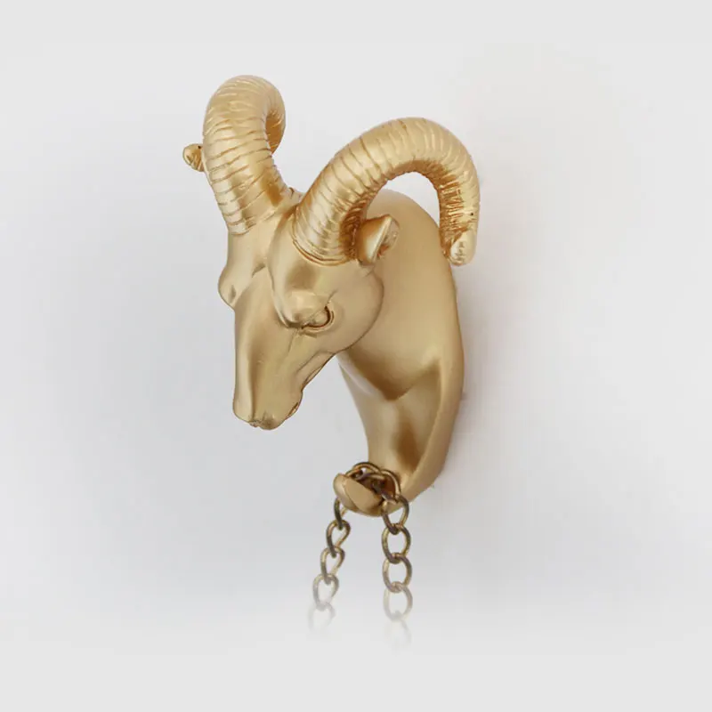 Креативные крючки в европейском стиле для хранения пальто с козьей головой