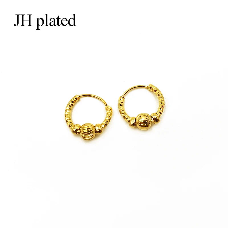 JHplated 2019 модные маленькие серьги 24K золотого цвета для женщин/девушек ювелирные