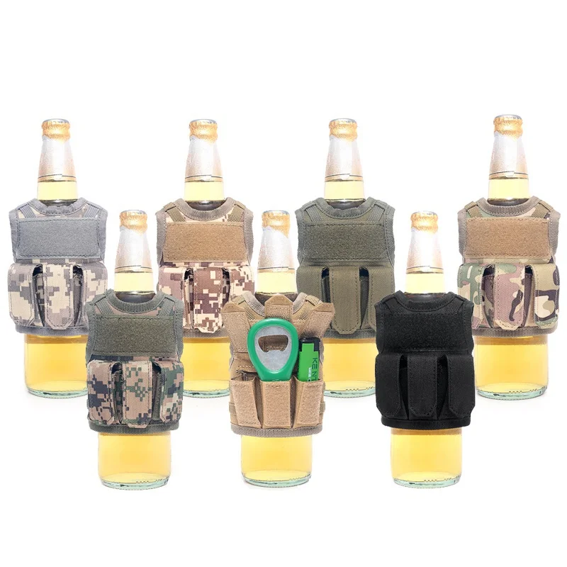 

Beer Bottle Cover Mini Vest Shape Nylon Adjustable DIY Drinks Can Water Bottles Decoration KTV Bar Ornament