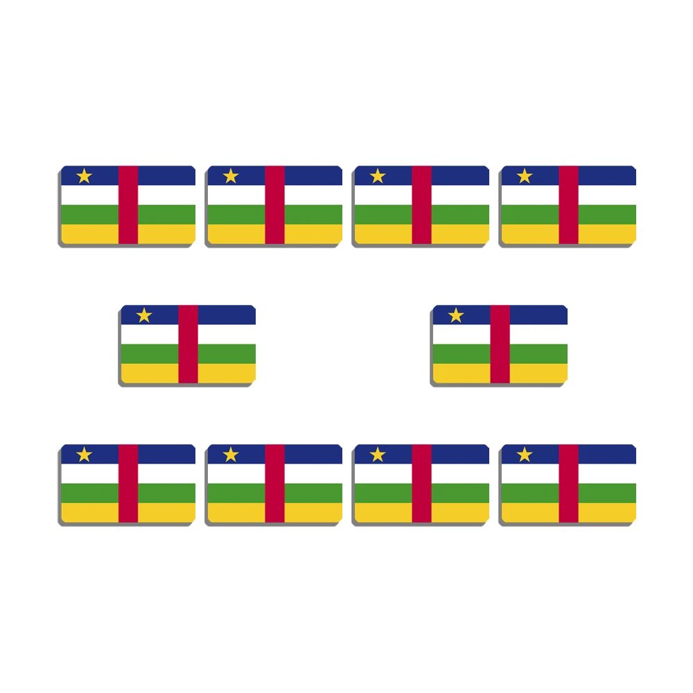 

10Pcs Central African Republic National Flag Brooch Resin Badge Patriotism Flag Lapel Pin For Backpacks Shirt