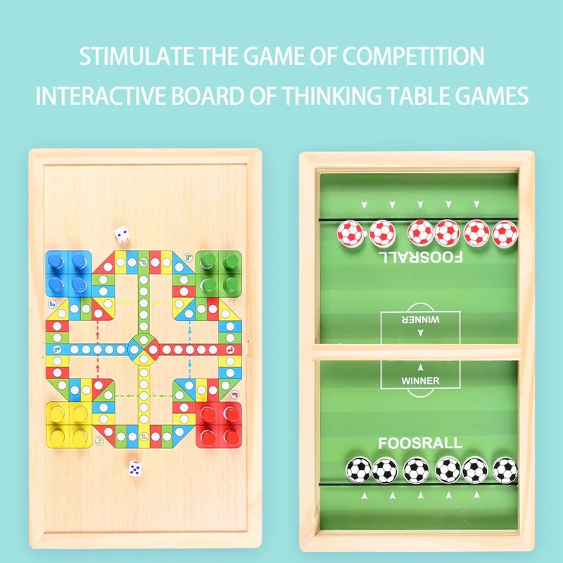 

Family Foosball Gametable Parent-Child Interactive Football Catapult Game Reversible Flying Chess Puzzle Board Toys