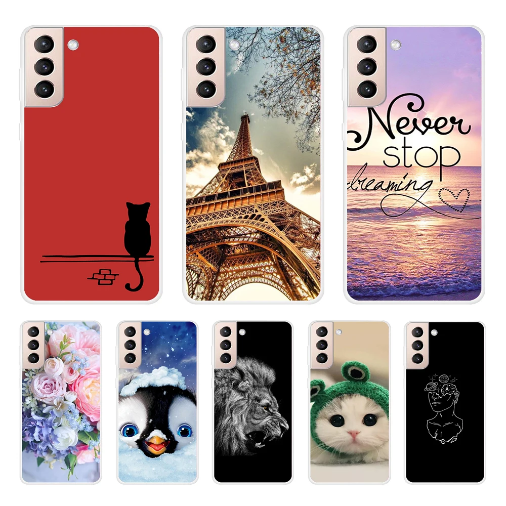 Чехол для Samsung Galaxy S21 5G coque силиконовая задняя крышка из ТПУ galaxy S 21 роскошный