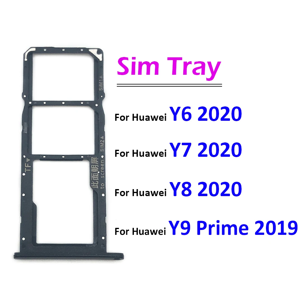 New SIM Card Tray Slot Holder Adapter Accessories For Huawei Y6 Y7P Y8P 2020 Y9 Prime 2019 Replacement Parts