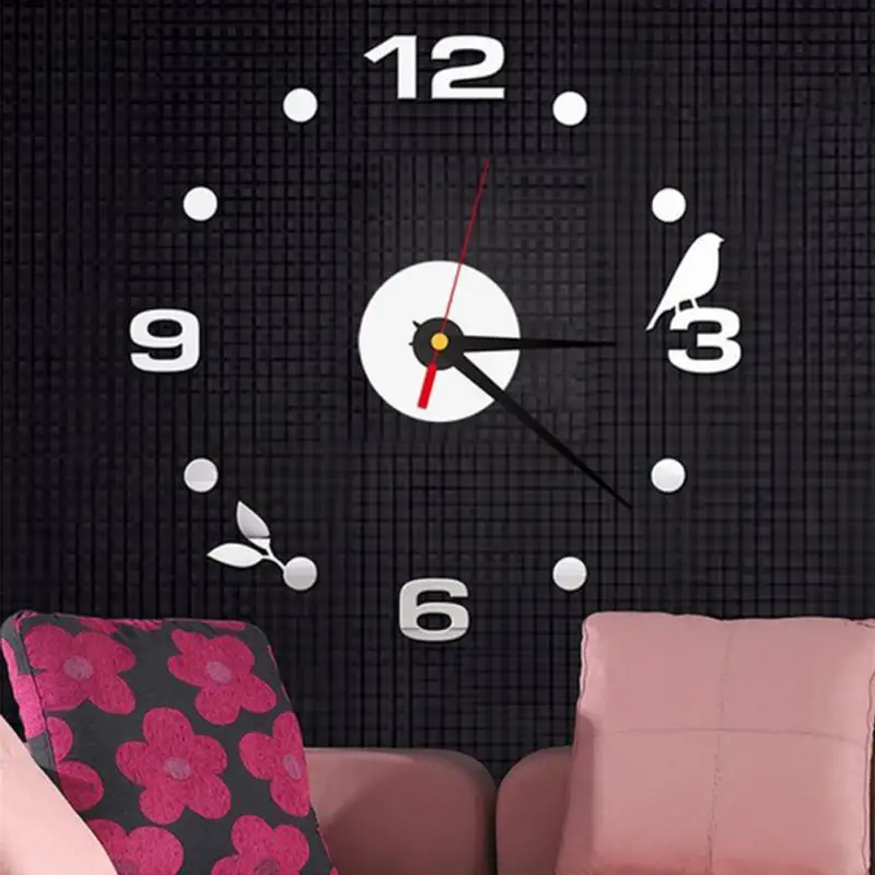 Настенные часы самоклеющиеся зеркальные DIY акриловые водонепроницаемые