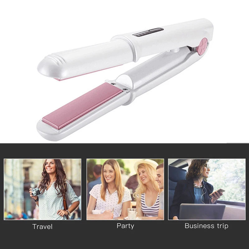 

Straightener Curler Hair Flat Iron USB Cordless Hair Straightener Hair Professional Fast Warm-up Thermal Performance Home