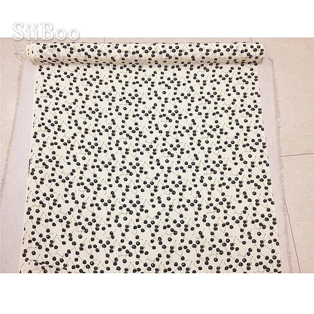 Женское шелковое платье Siiboo летнее из 100% натурального шелка с принтом вишни