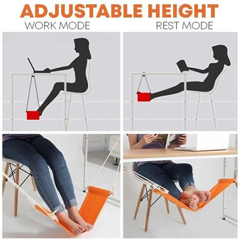 Work Table Computer Desk Footrests Mini Portable Comfortable Relaxing Leg Hammock Adjustable Office Footrest Foot |
