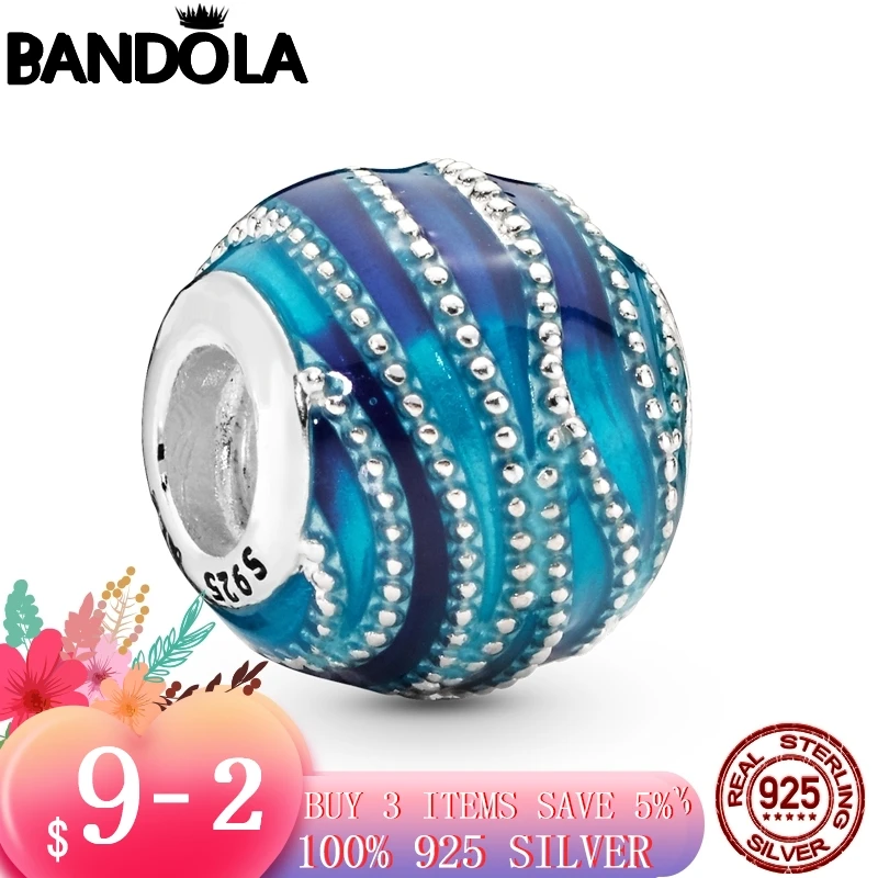 Лидер продаж настоящие 925 кольцо из стерлингового серебра с голубым подвеска в