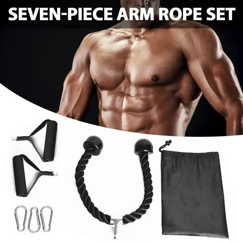 

New Arm Strength Rope Seven-piece Fitness Biceps Pull Pressure Training Triceps Halter Resistance Band Gym Exercise Equipment