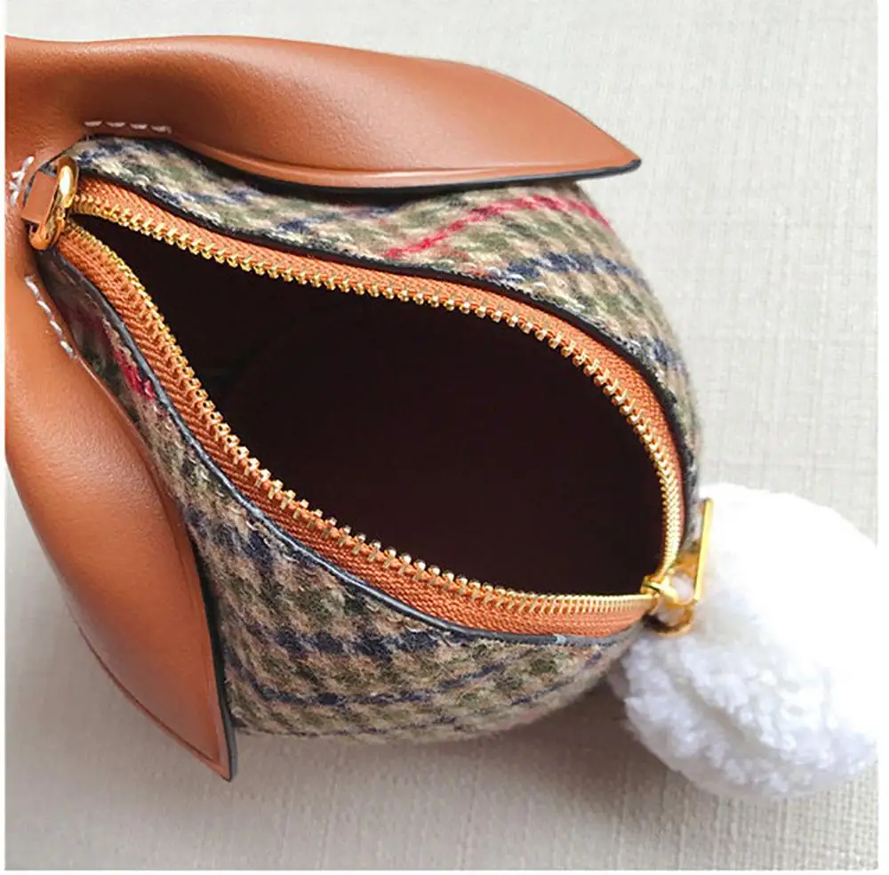 

Female Mini Rabbit Messenger Handbags,Fashion Genuine Leather Zipper Shoulder Bag For 2021,Luxury Women Desginer Crossbody Bag