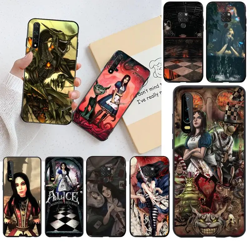 Мягкий Силиконовый ТПУ чехол для телефона CUTEWANAN Alice Crazy Return Huawei P30 P20 lite Mate 20 Pro P Smart