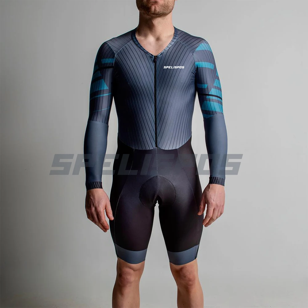 

SPELISPOS Cycling Jersey Men Triathlon Jumpsuit Team Racing Bike Skinsuits Long Sleeve Cycling Bodysuit Bicycle Clothes Ciclismo