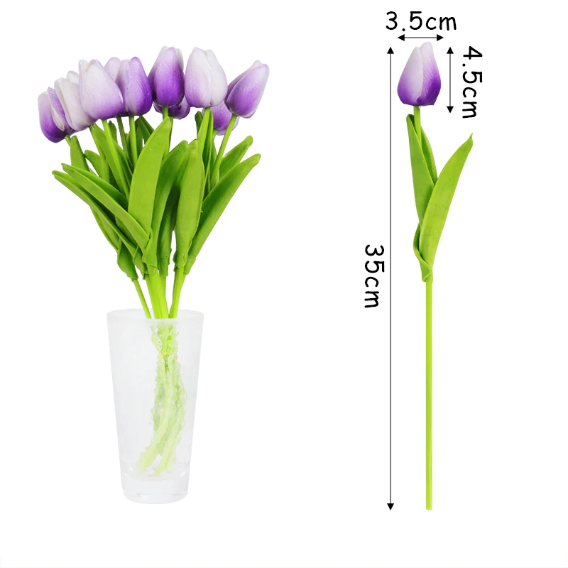 

Joy-Enlife 10pcs High Quality Multicolor Simple Manual Style DIY Artificial Tulips Flowers for Wedding Party Home Decoration