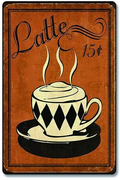 

Royal Tin Sign Premium Quality Fresh Brewed Coffee 11.8 7.8 inches, Rectangle Metal Signs for Home and Kitchen Bar Cafe Gas