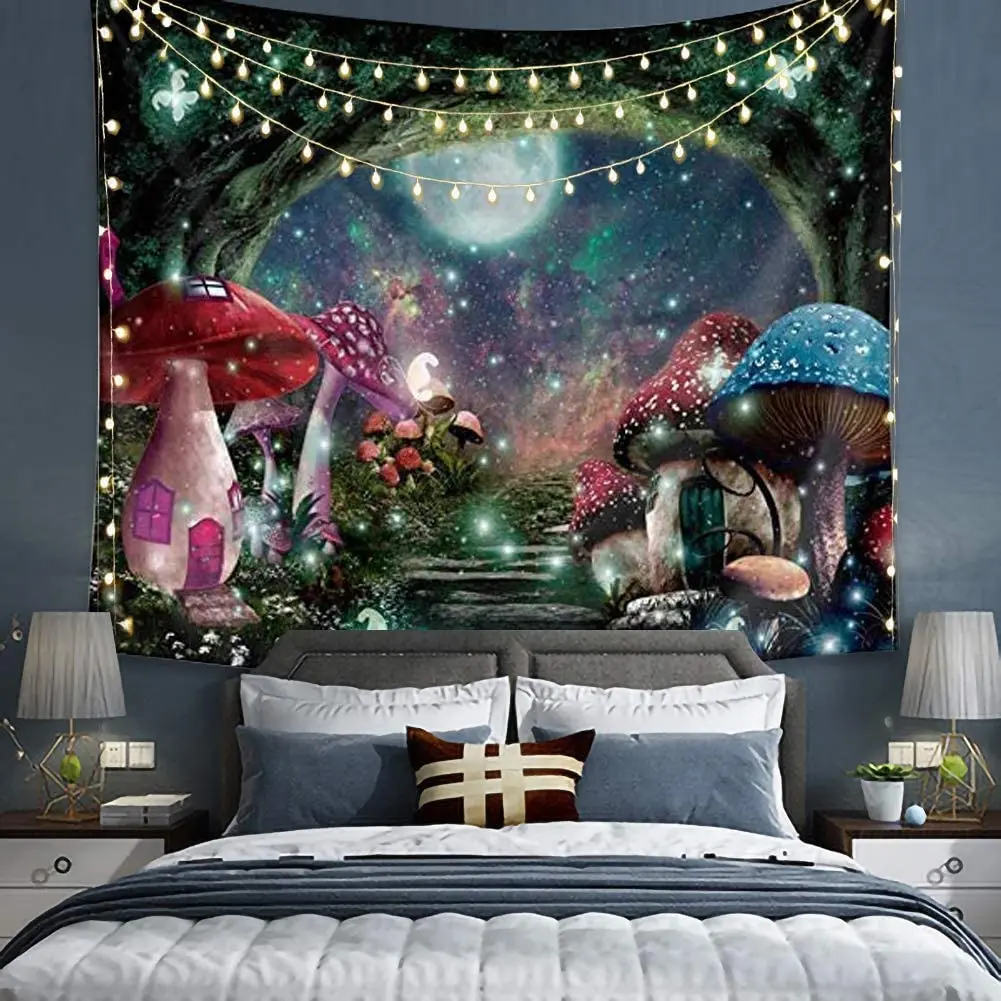Гобелен SepYue сказочный с изображением грибов психоделическая футболка настенный