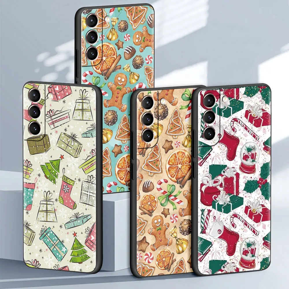 

The Christmas Festival Case For Samsung Galaxy S21 Ultra S20 FE S10 S9 S10e S8 Plus Note 20 10 Lite S22 Black Phone Cover