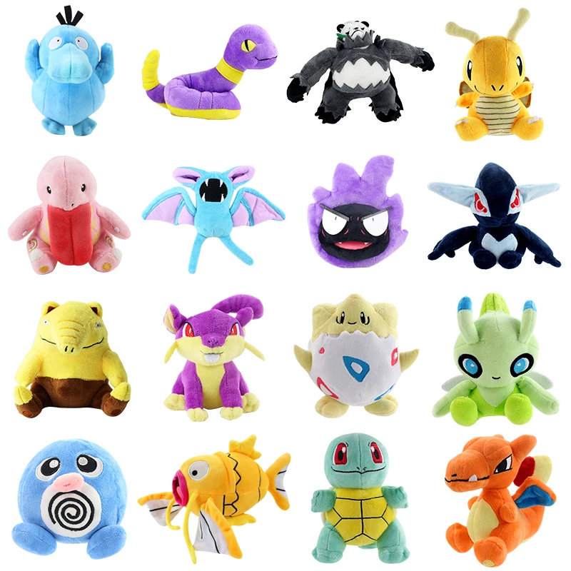 12-20 см аниме утопленные Zubat белки Psyduck Togepi Poliwag Magikarp Ekans Pangoro Lugia погремушки Плюшевые игрушки куклы Подарки для детей