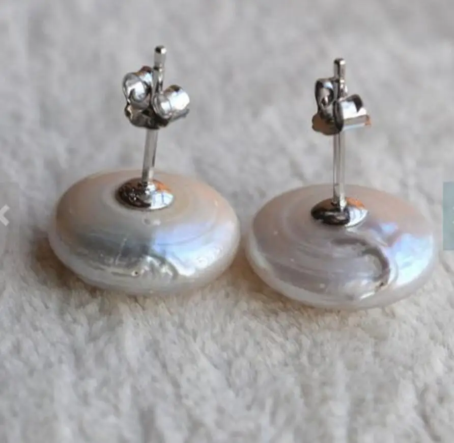 Ювелирные изделия из жемчуга ювелирные белого цвета в форме монеты класса ААА 14