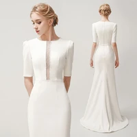 elegant o neck matte satin a line wedding dresses 2021 beaded sashes sweep train vintage bridal gowns vestidos de noiva