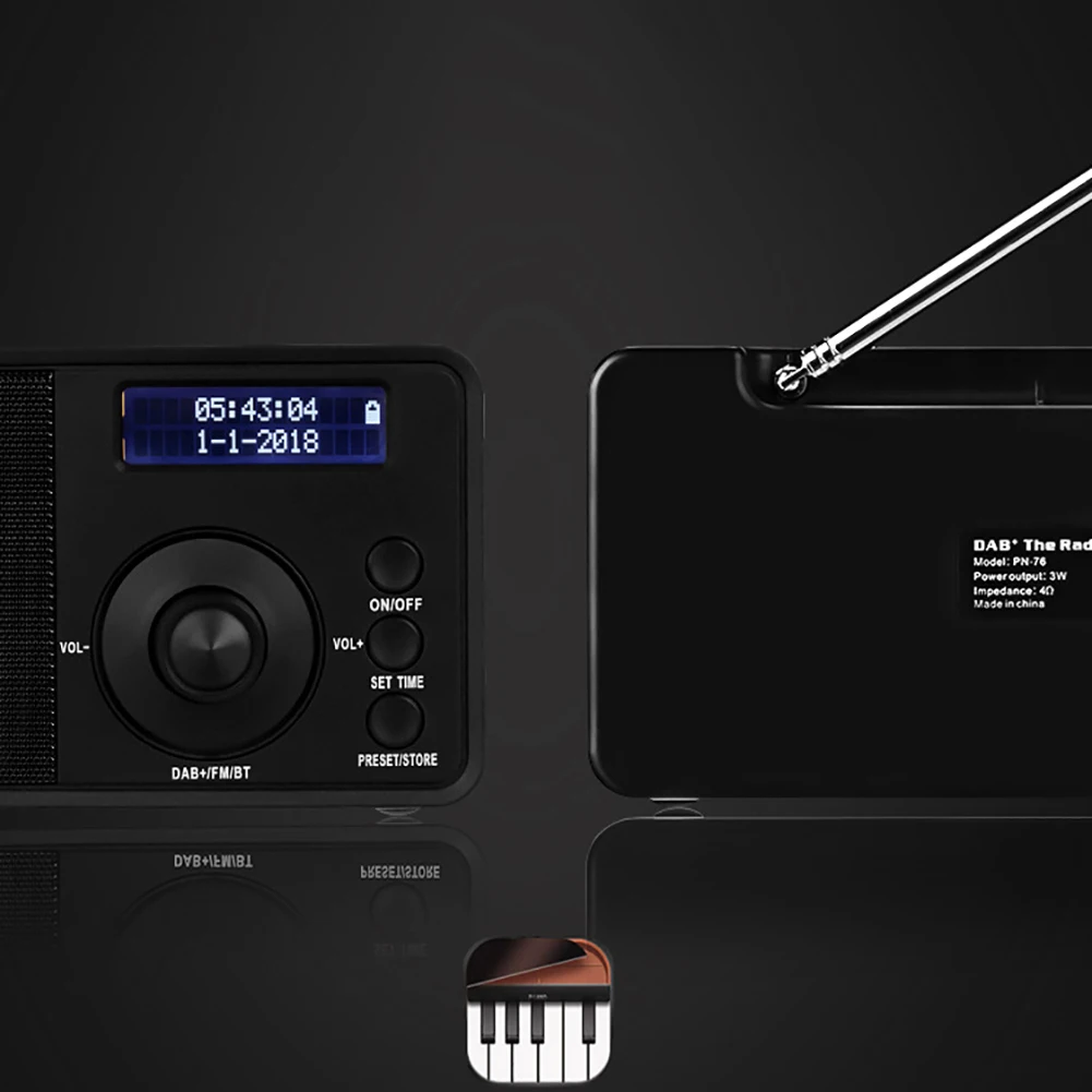 Высокая чувствительность FM беспроводной открытый цифровой радио Будильник Bluetooth
