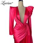 Женское длинное вечернее платье с юбкой-годе, длинное платье с длинными рукавами и рюшами в дубайском стиле, платье для выпускного вечера, индивидуальный пошив, 2020