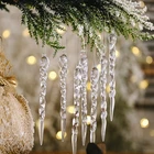 12 шт. поддельная Рождественская имитация льда, сосулька, подвесная подвеска, Рождественские елочные украшения для дома, Рождество, Новый год 2022, реквизит