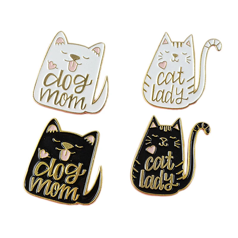 4 шт. винтажная кимоно счастливая брошка мультфильм кошка собака Рыба Брошь