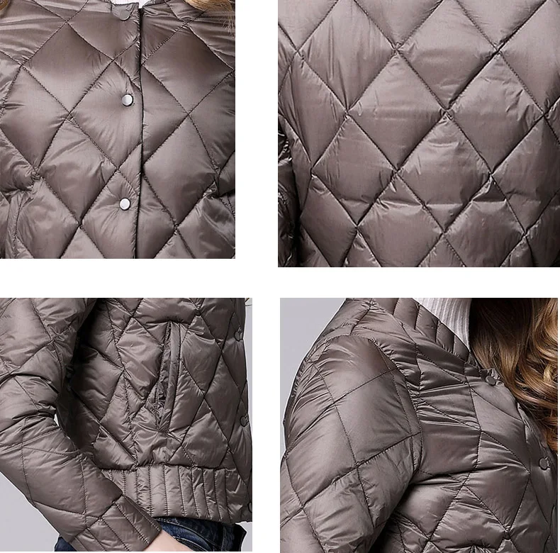 

Spring Winter Women Ultra Light Down Jacket Casual Female Portable Duck Feather Coat Jackets Lightweight Parkas Diamond Lattice